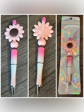 Sunflower beaded focal pen